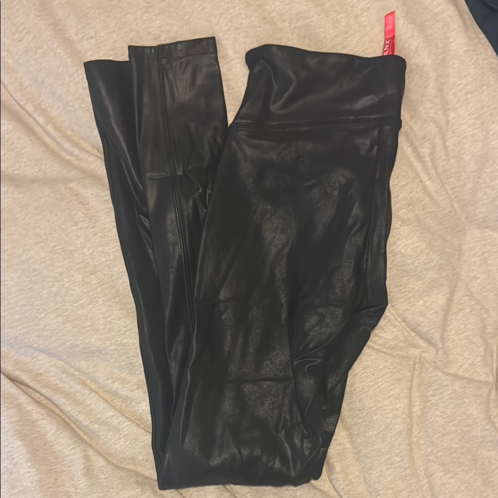 SPANX Black Faux Leather Leggings